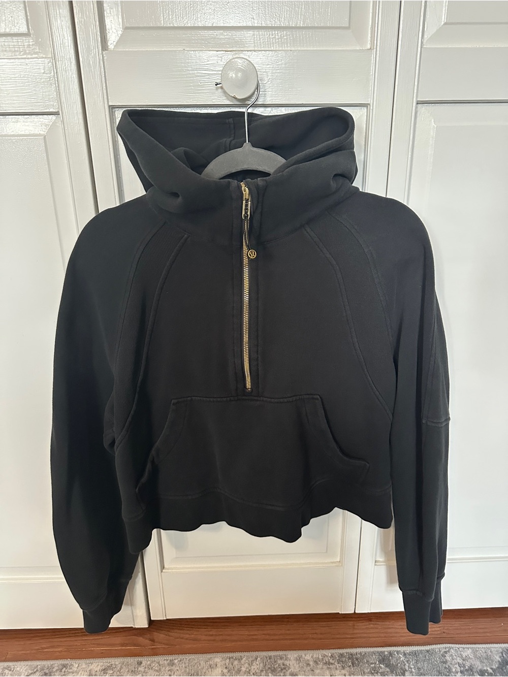lululemon Black Half-Zip Hooded Sweatshirt